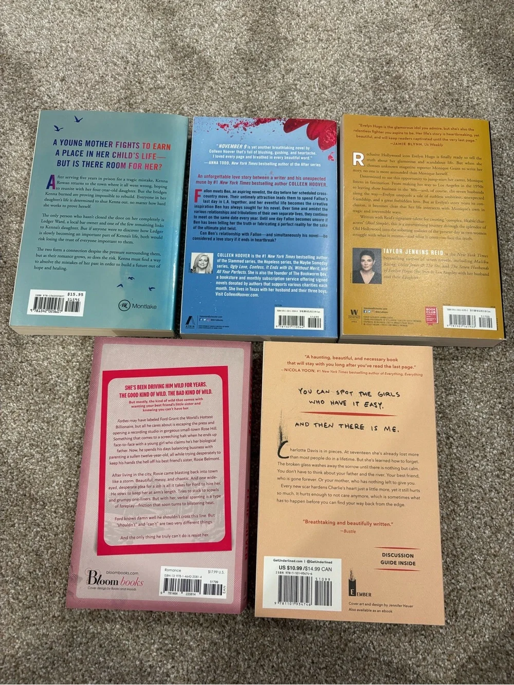 Colleen Hoover & Assorted Fiction Book Lot - Bundle of 5